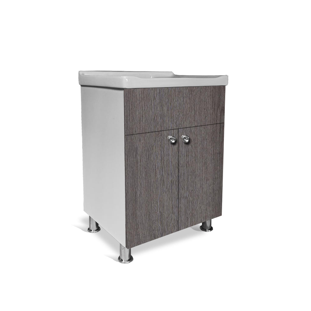 Wash Basin with Cabinet | Waterproof Bathroom Vanity with 2 Door Storage
