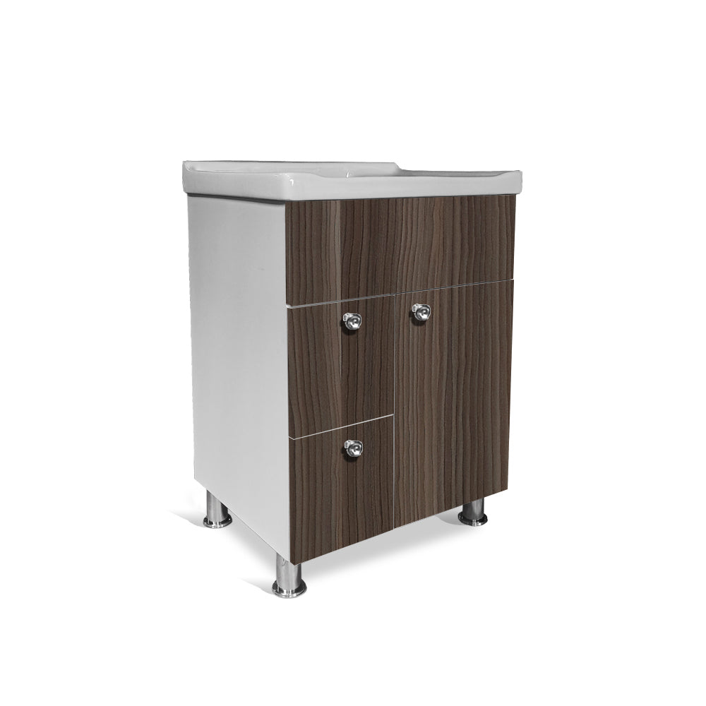 Wash Basin with Cabinet | Waterproof Bathroom Vanity 2 Drawer, 1 Door Storage