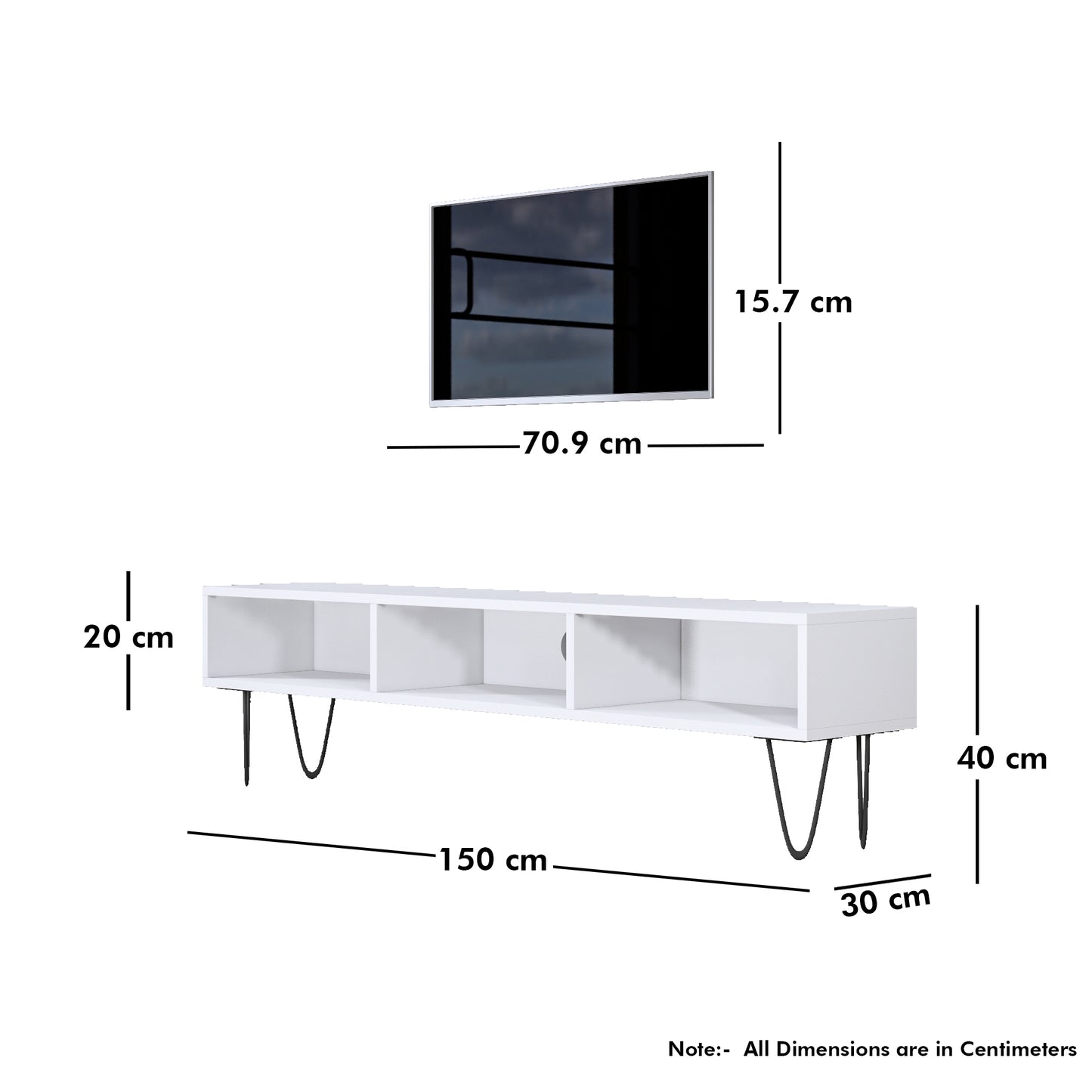 Open Shelf Engineered Wood TV Entertainment Unit