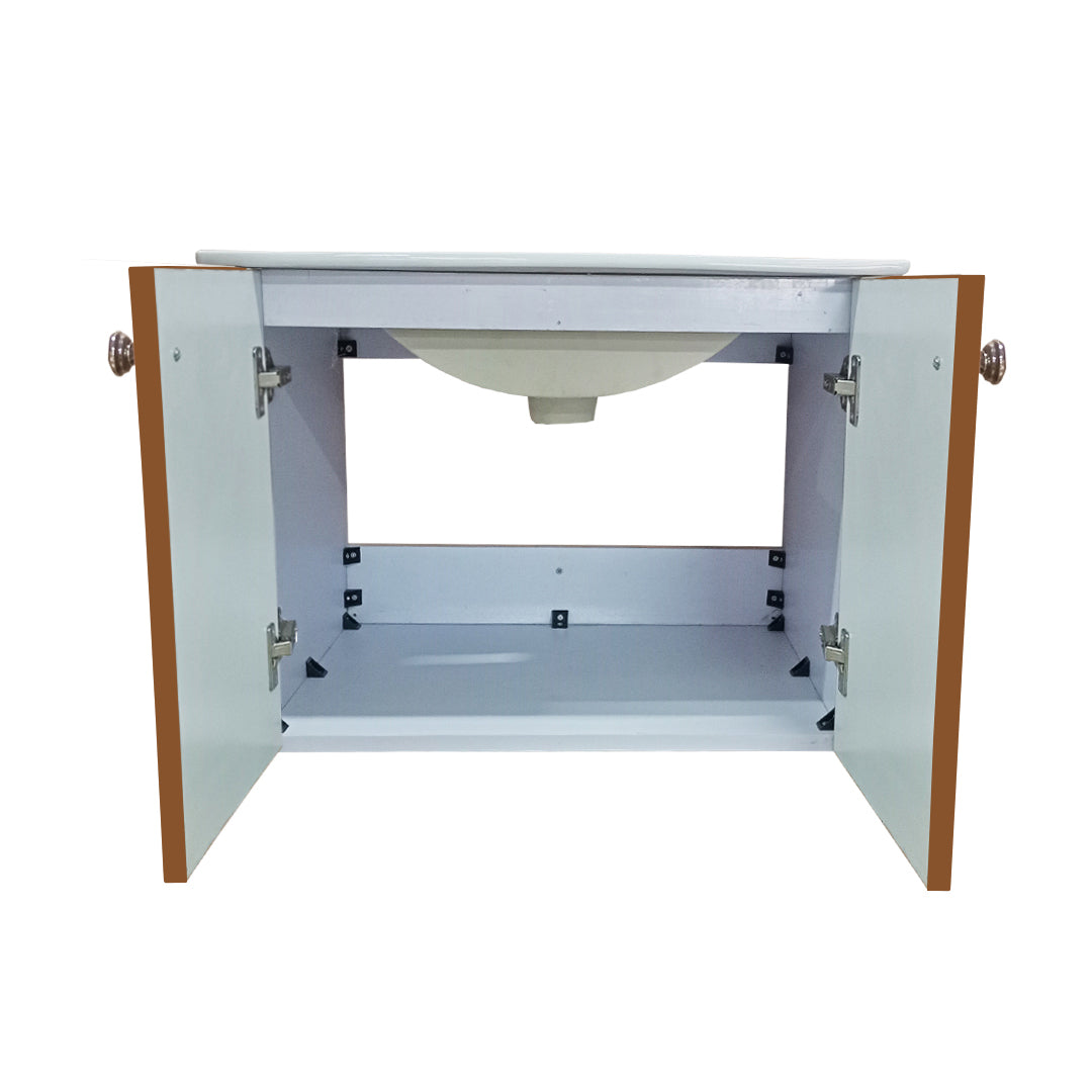 Wash Basin Vanity High Quality HDHMR Engineered Wood Wall Mounted Cabinet