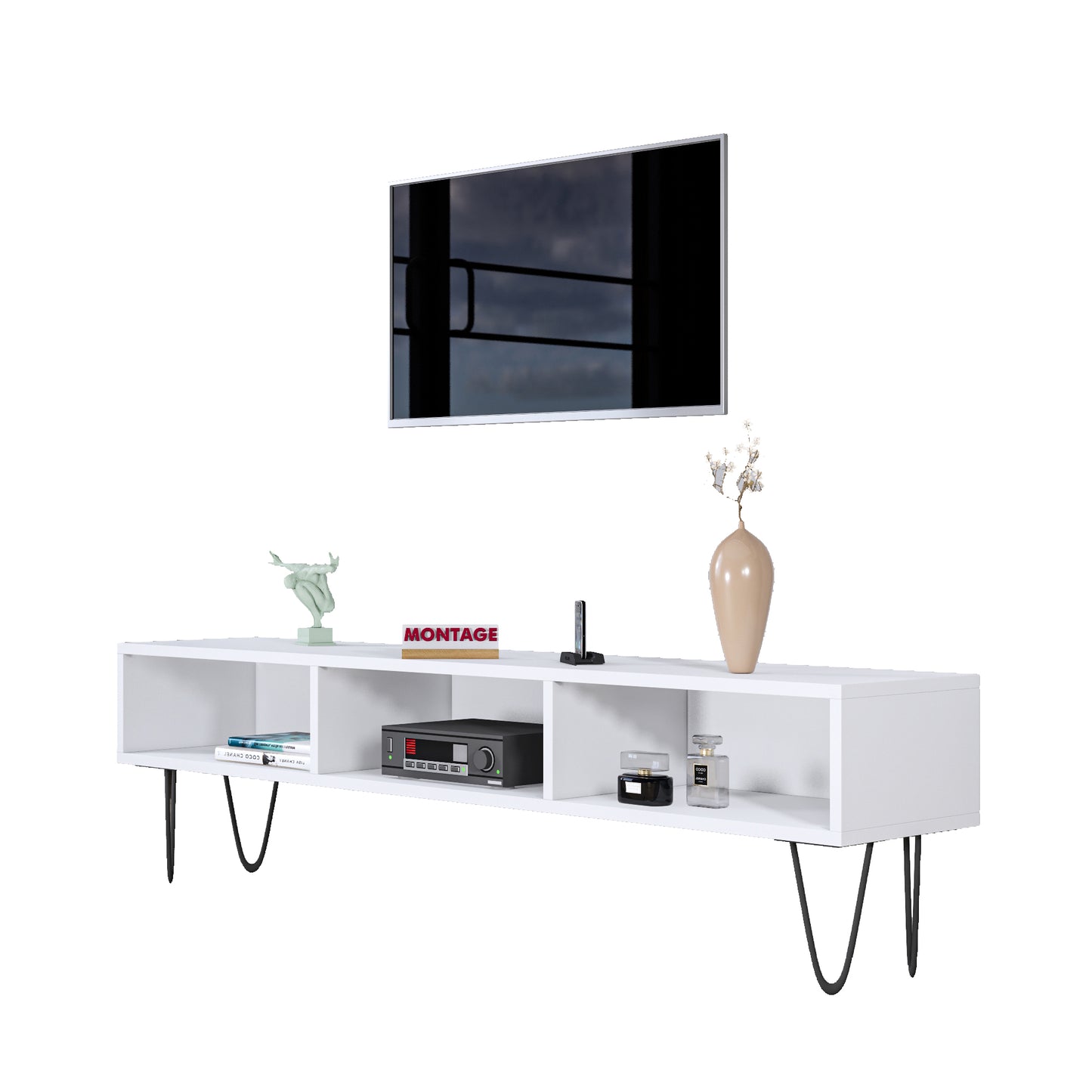 Open Shelf Engineered Wood TV Entertainment Unit