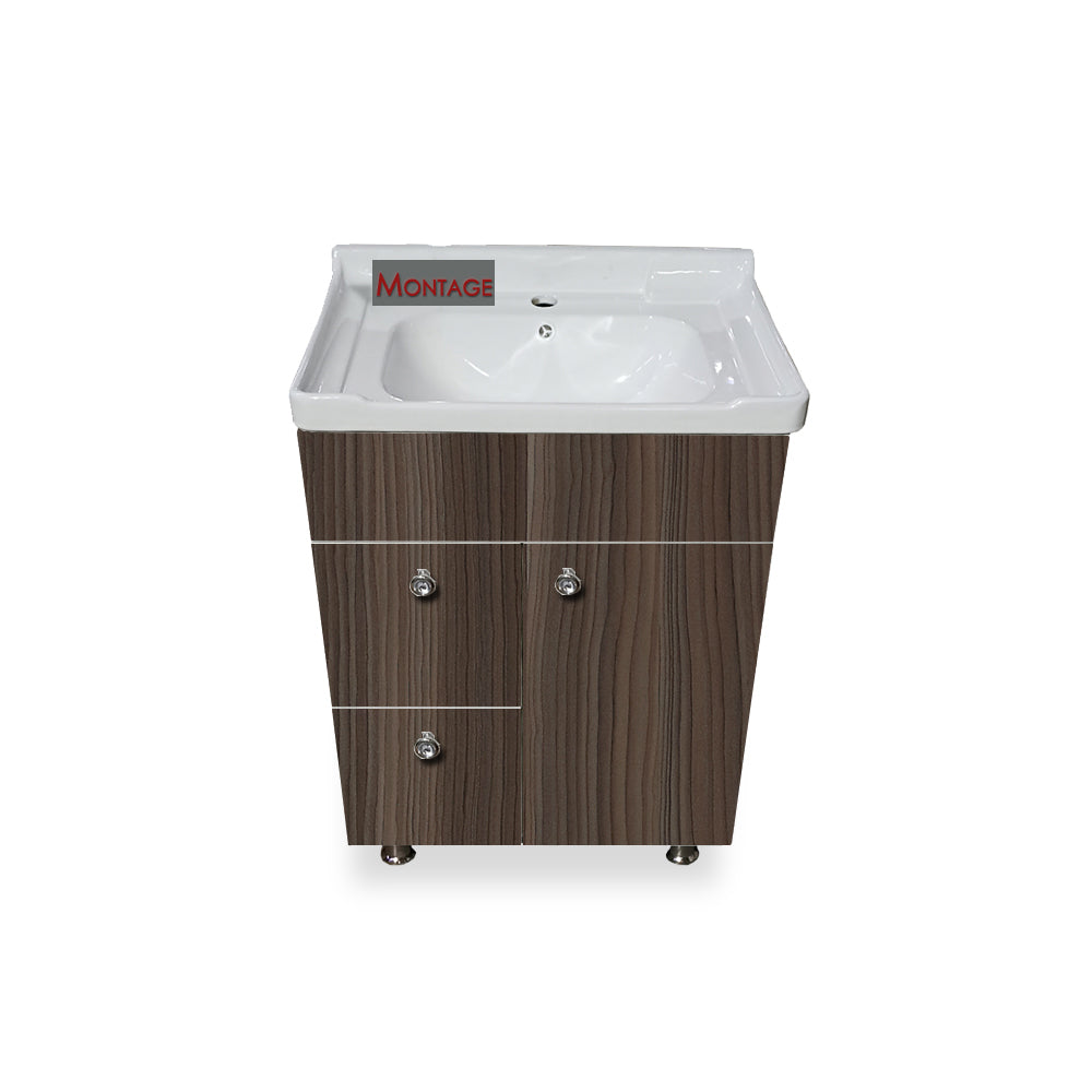 Wash Basin with Cabinet | Waterproof Bathroom Vanity 2 Drawer, 1 Door Storage