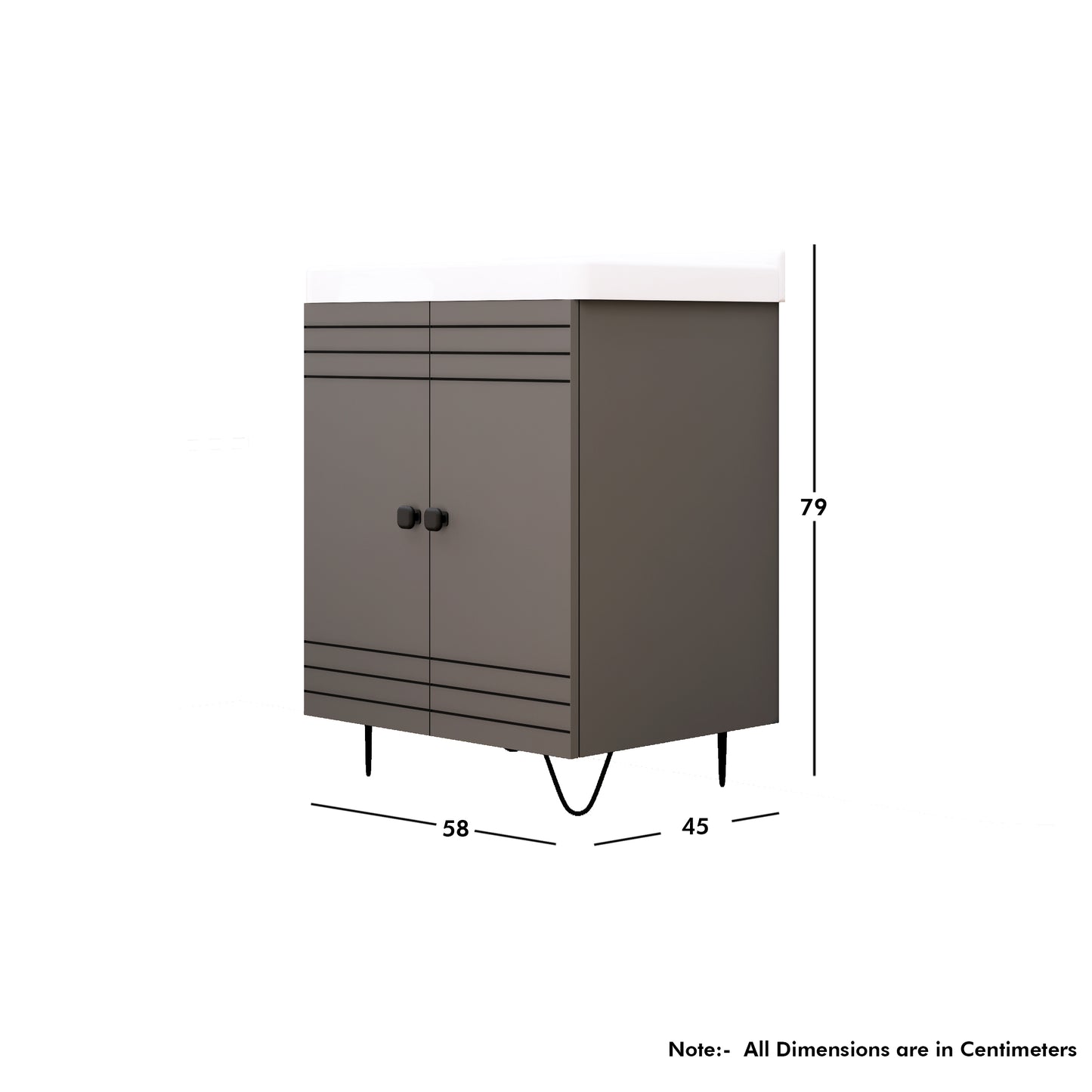 Grey Wash Basin Vanity with Ceramic Washbasin Sink