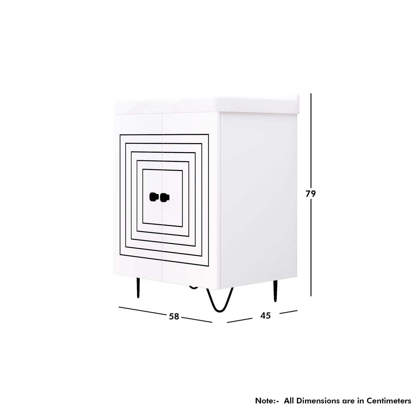 Wash Basin Vanity with Ceramic Washbasin Sink (White)