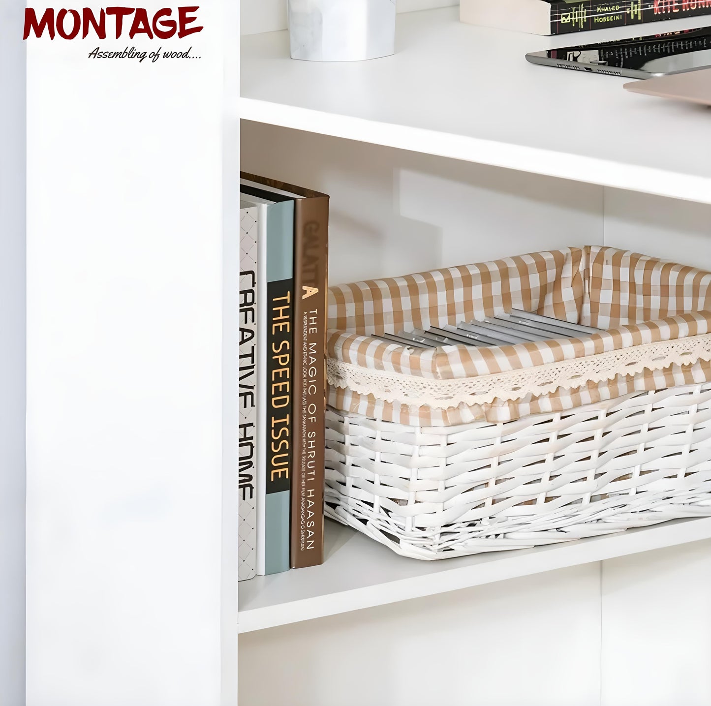 Wooden Study Table with 1 Open Book Shelf Eng. Wood Multipurpose Table