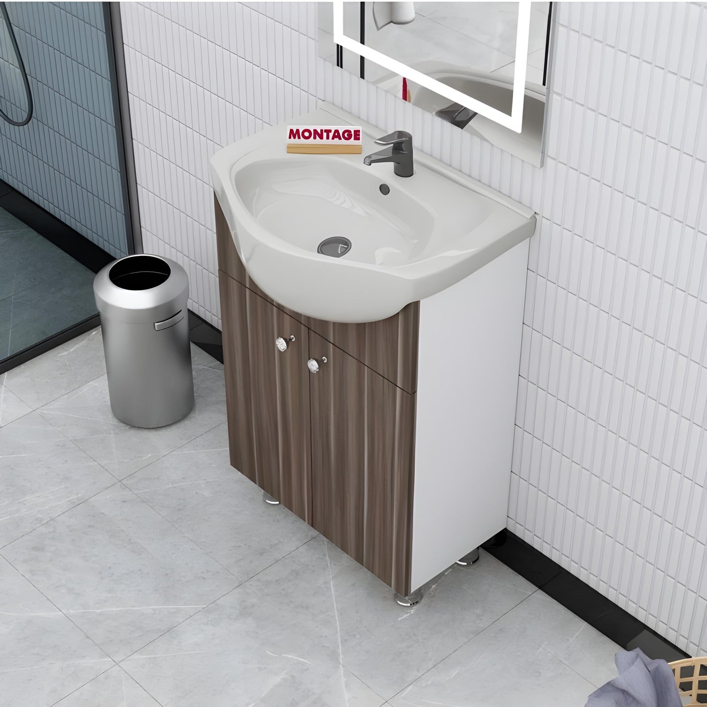 High Quality HDHMR Engineered Wood Wash Basin Cabinet