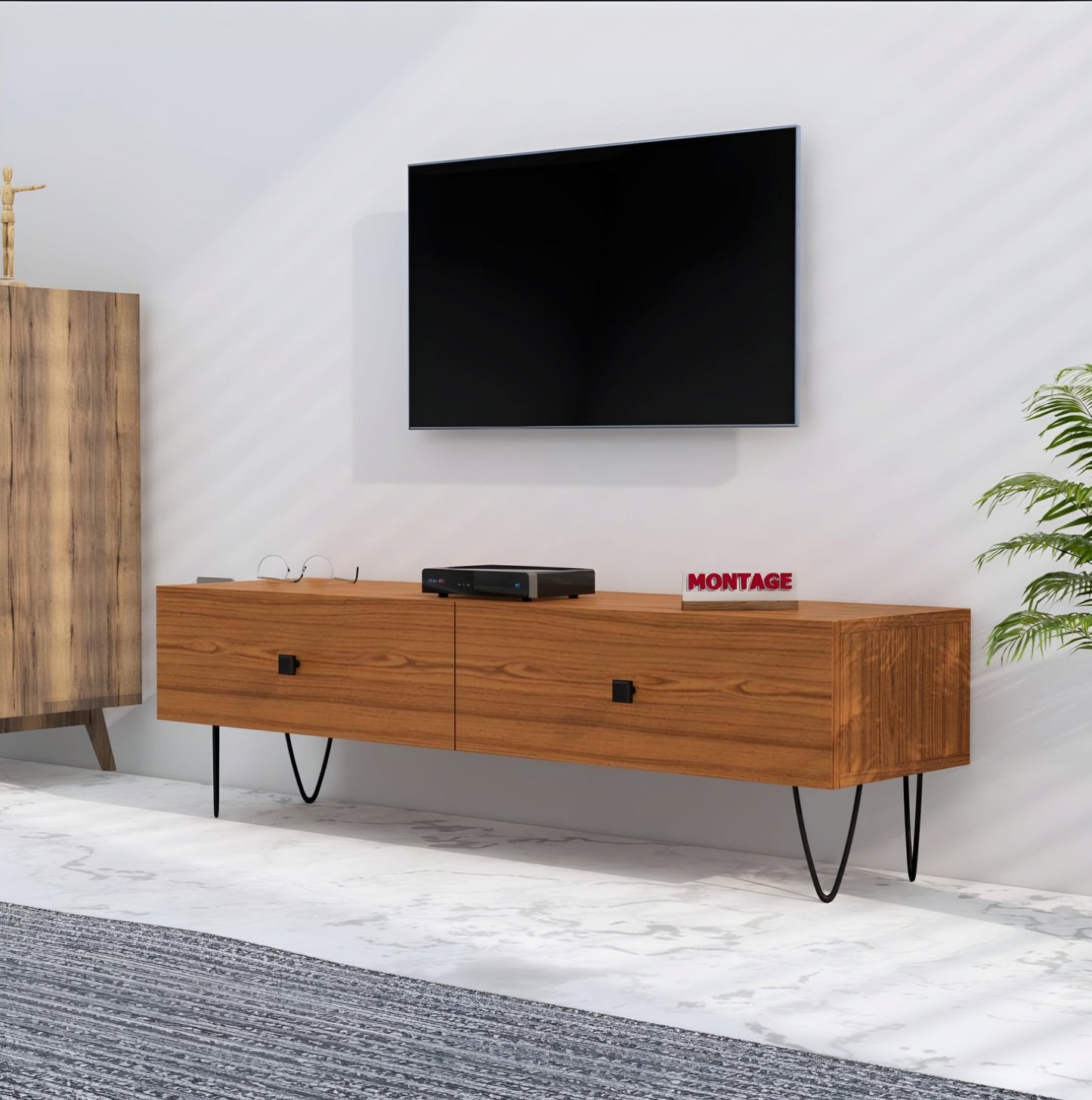 LED TV Cabinet for Living Room with Drawer Storage