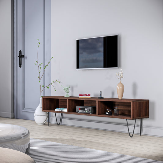 LED TV 65 Inch Cabinet for Living Room with Open Shelf Engineered Wood