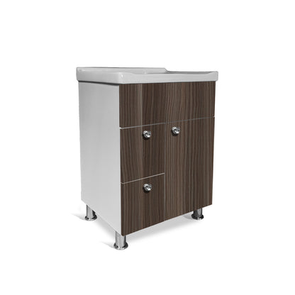 Wash Basin with Cabinet | Waterproof Bathroom Vanity 2 Drawer, 1 Door Storage