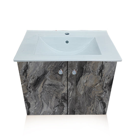 Wall Hanging Wash Basin with Cabinet | 2 Door Storage