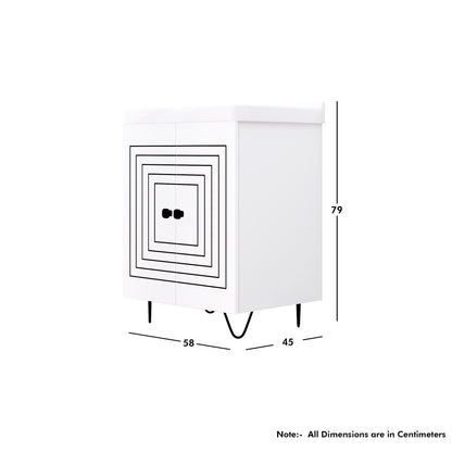 Wash Basin Vanity with Ceramic Washbasin Sink (White)