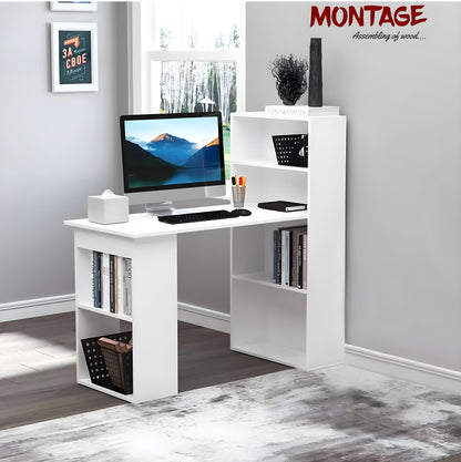 Wooden Study Table with 1 Open Book Shelf Eng. Wood Multipurpose Table