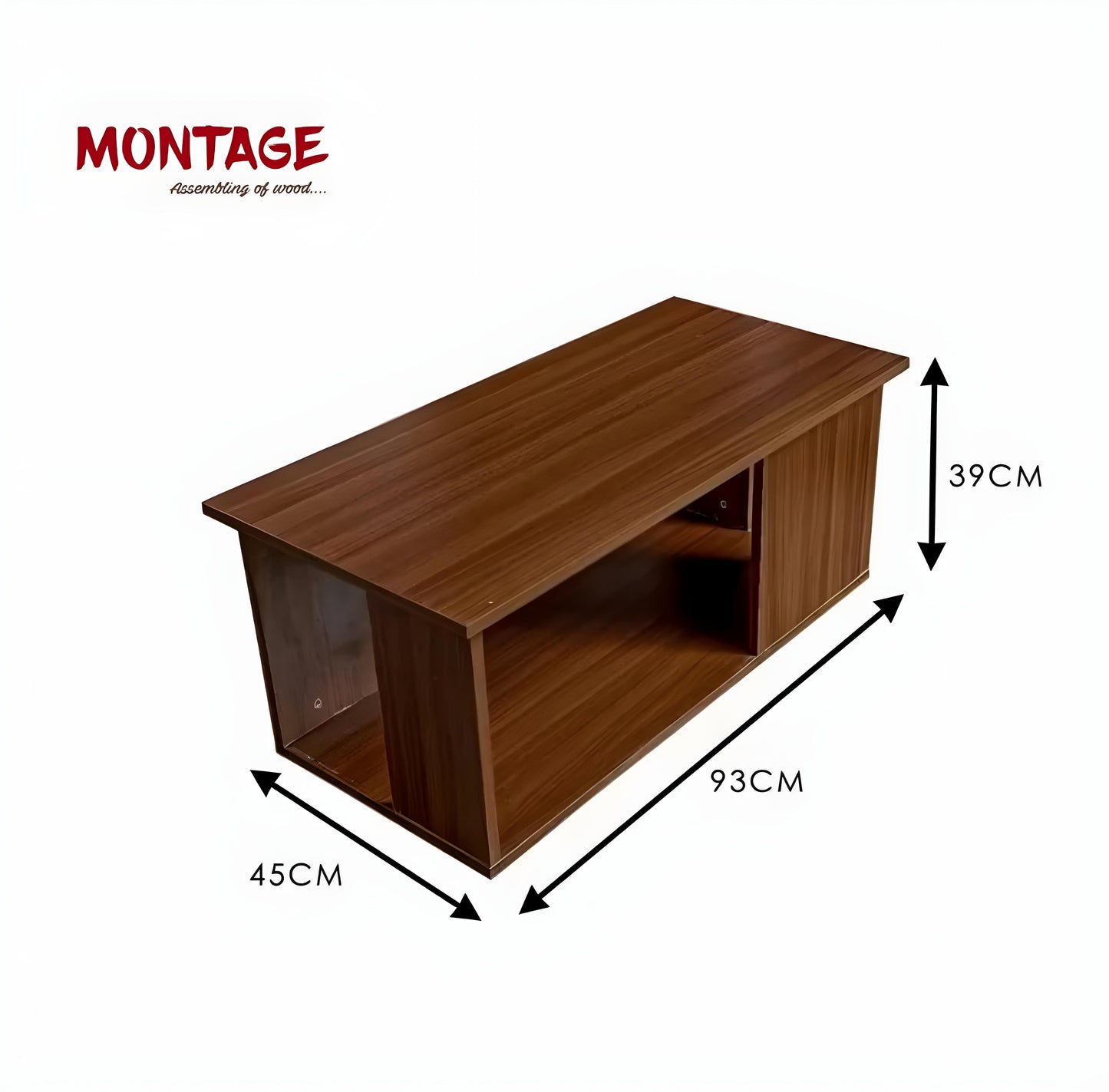 Engineered Wood Coffee Table  (Finish Color - Classic Planked Walnut