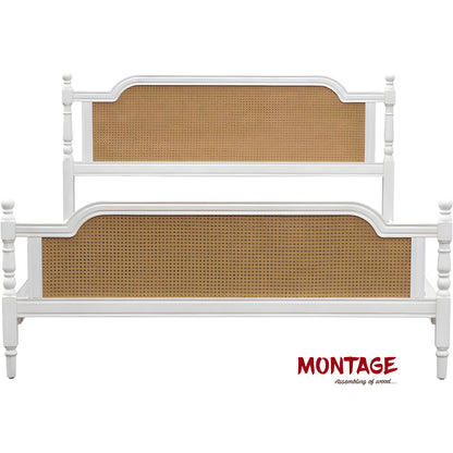 Traditional Style Rattan Queen Size Bed