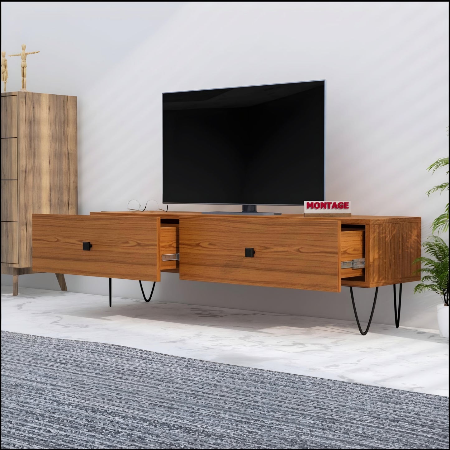 LED TV Cabinet for Living Room with Drawer Storage
