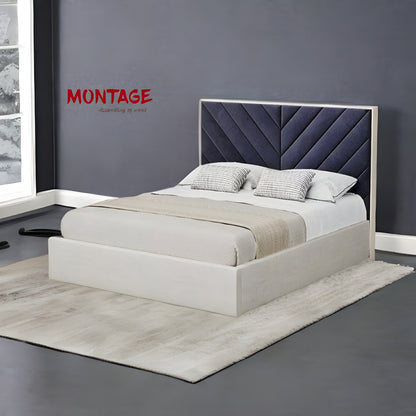 Horizon Harmony Bed with Cross Lines Tufted Headboard