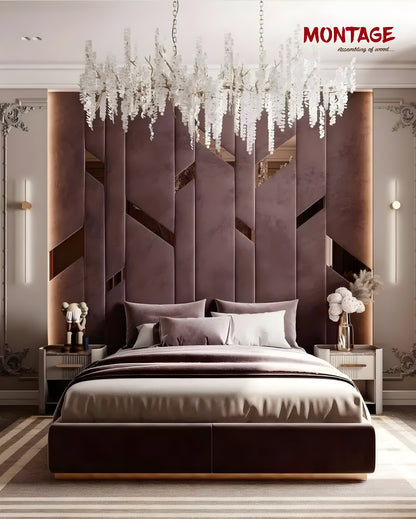 Gilded Dreams Wall Panel upholstered Bed