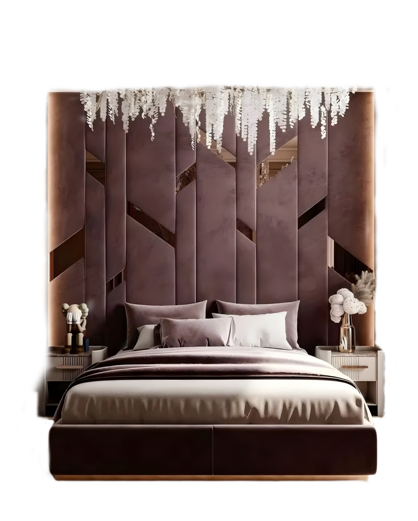 Gilded Dreams Wall Panel upholstered Bed