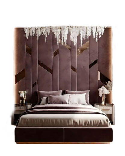 Gilded Dreams Wall Panel upholstered Bed