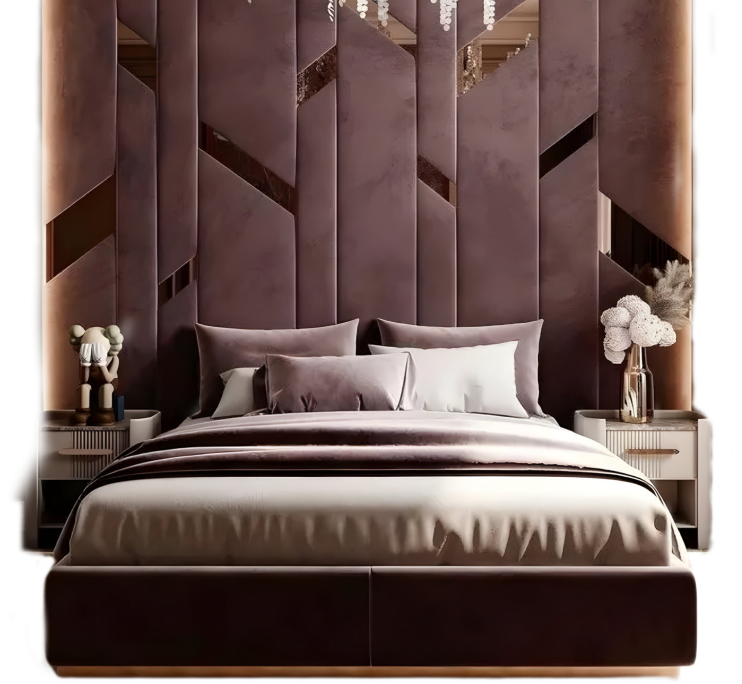 Gilded Dreams Wall Panel upholstered Bed