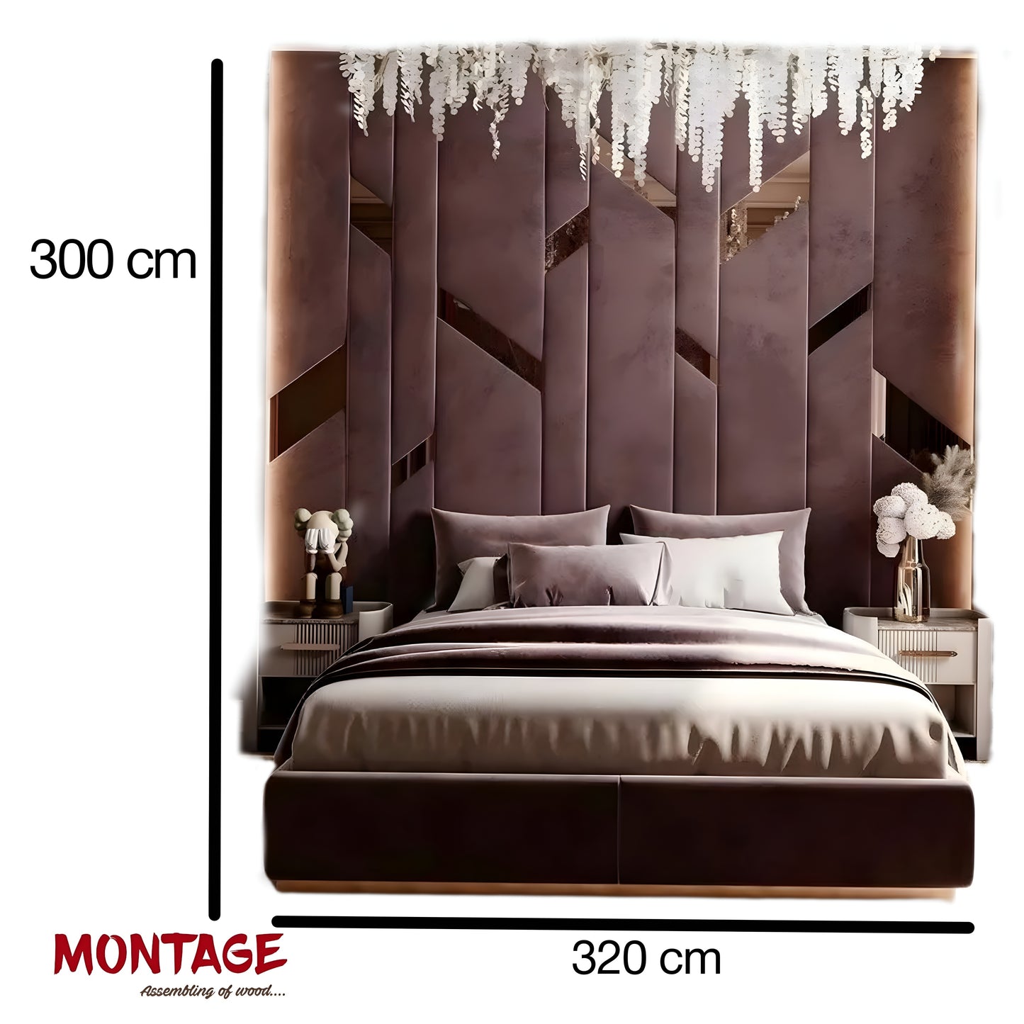 Gilded Dreams Wall Panel upholstered Bed