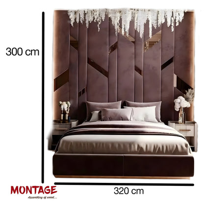 Gilded Dreams Wall Panel upholstered Bed