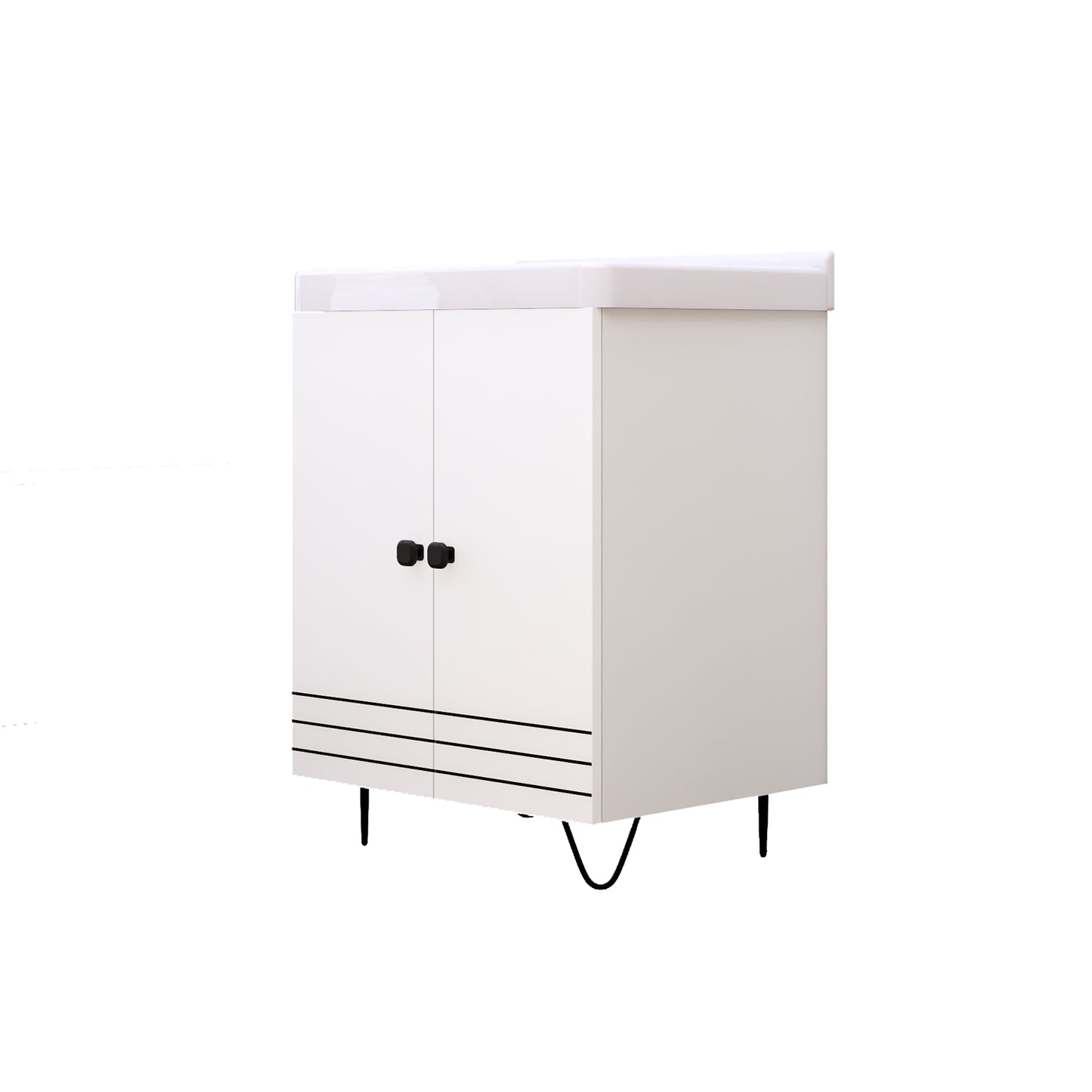 White Wash Basin Vanity with Bathroom Cabinet
